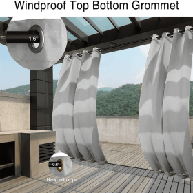Outdoor Curtain Grommets Top & Bottom Greyish White 50x120inch (Option: 50 in. W x 120 in. L)